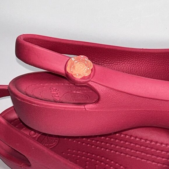 Crocs Jayna Slingback Ballet Flats Womens 6 Pink Raspberry‎ Round Toe Slip On - Picture 10 of 10